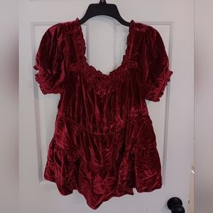 Babydoll velvet top